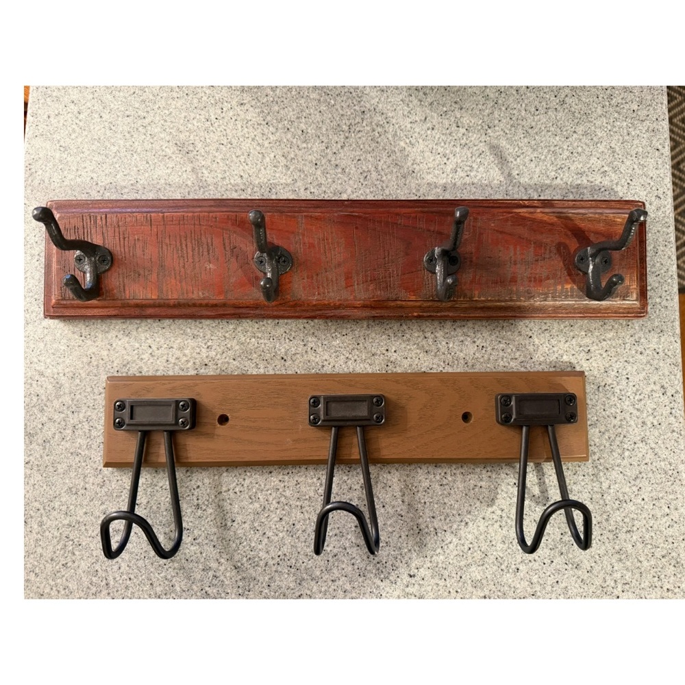 Rustic Brown Wall Hook Rack - Picture 2 of 2